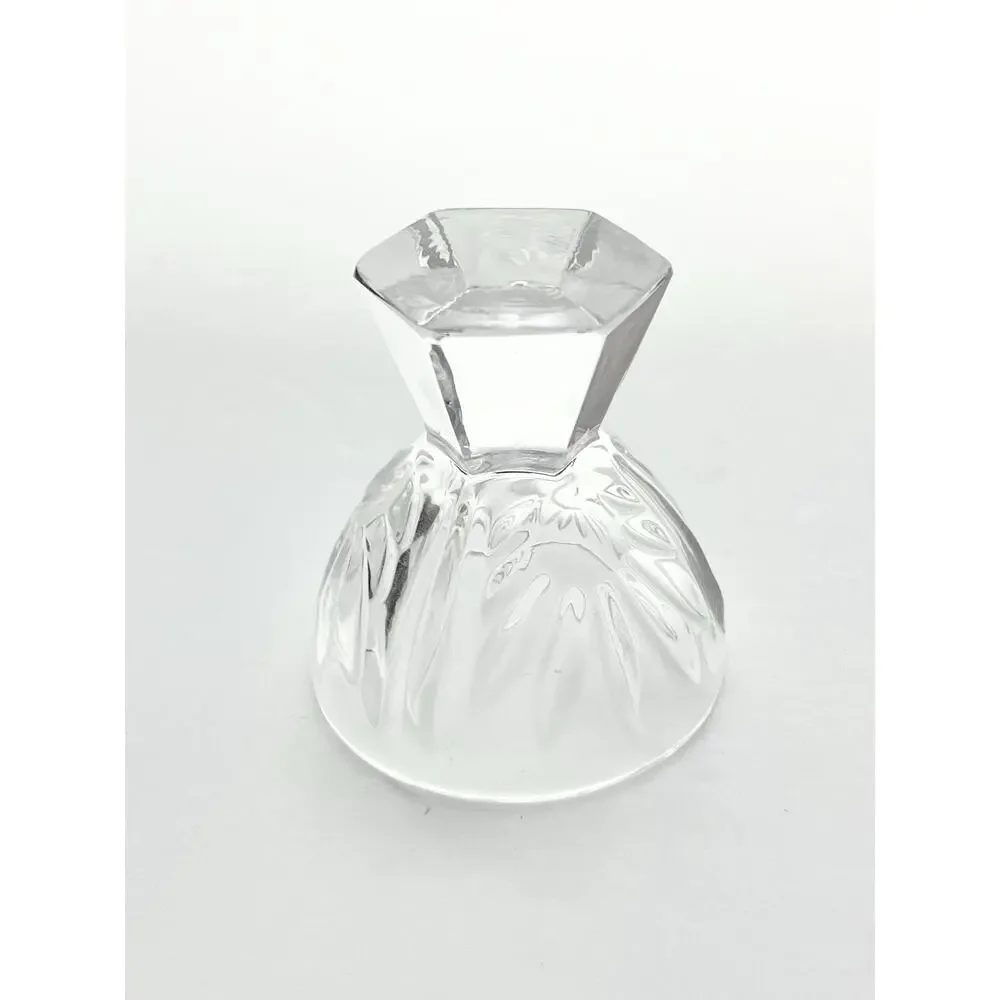 1970s Vintage 4 Cordial Liquor Shot Glasses 2.25” 1.25oz Hexagon Pedestal Base￼